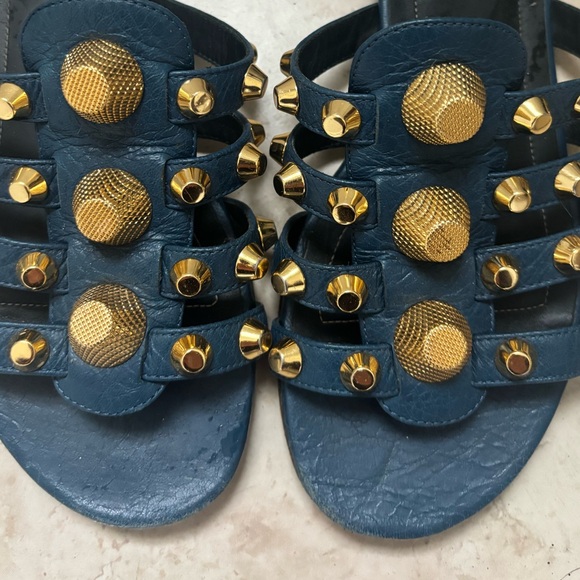 Balenciaga Blue Studded Leather Arena - Picture 5 of 6